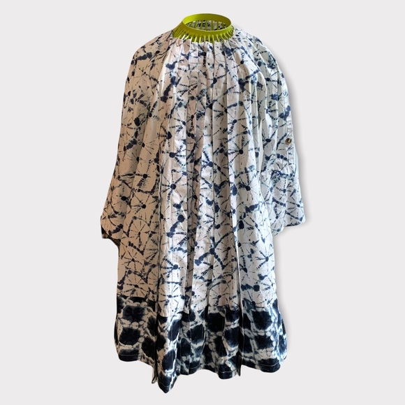 Thakoon For Target Long Sleeve Shibori Button Down Bohemian Cotton Dress - Picture 1 of 16